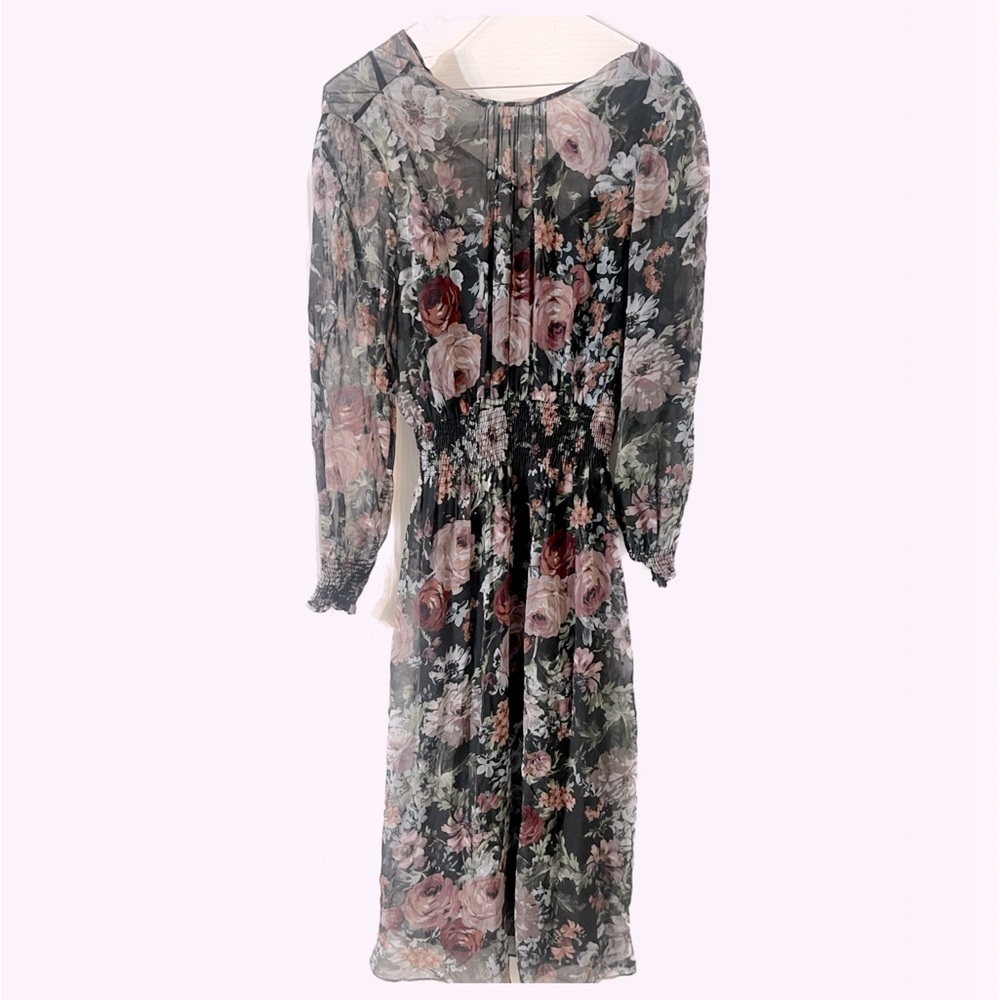 Zara Women Floral Long Sleeve Dress M
